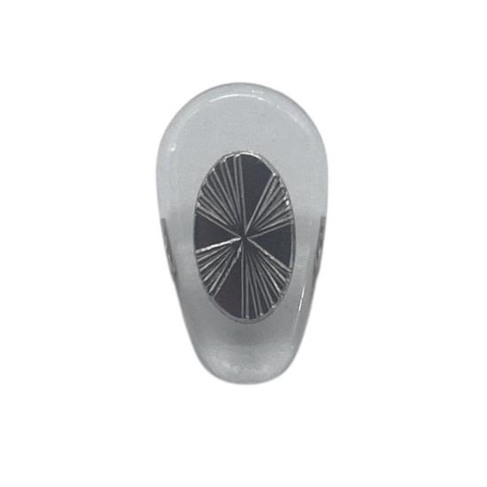 Plaquette à visser PVC souple, symétrique, insert Nickelé (12 mm)