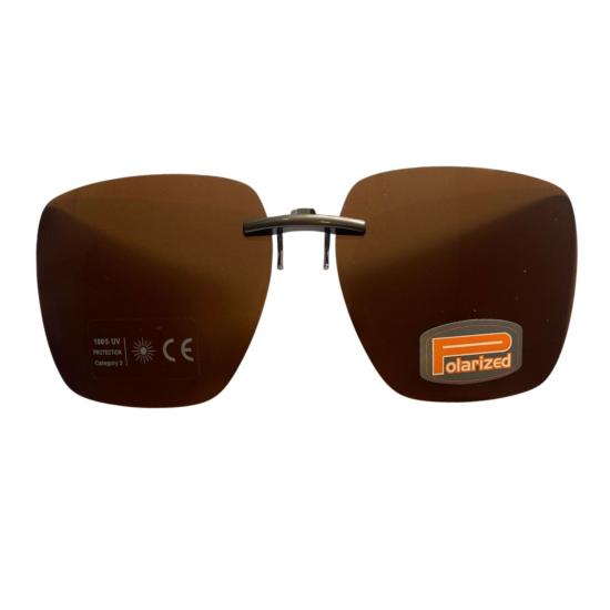 Face polarisée non relevable carré brun pour monture métal