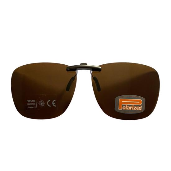 Face polarisée non relevable ovale carrée brun pour monture plastique