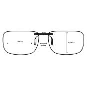 Face polarisée non relevable rectangle large gris vert pour monture plastique