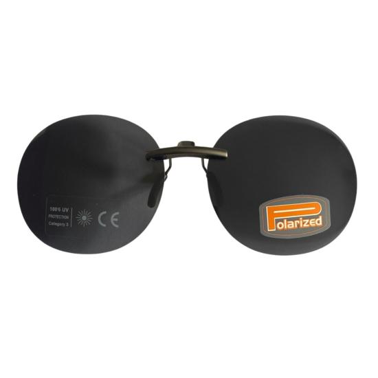 Face polarisée non relevable ronde gris pour monture plastique
