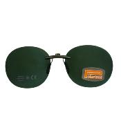 Face polarisée non relevable ronde gris vert pour monture plastique