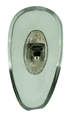 Plaquette à visser PVC souple, symétrique, insert Nickelé (15 mm)