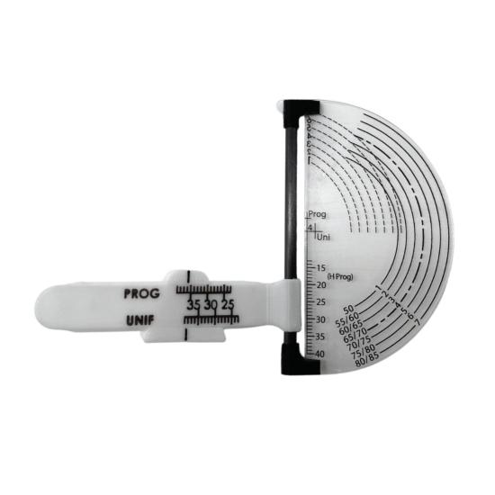 Testeur de diamètre, double échelle d'écart pupillaire