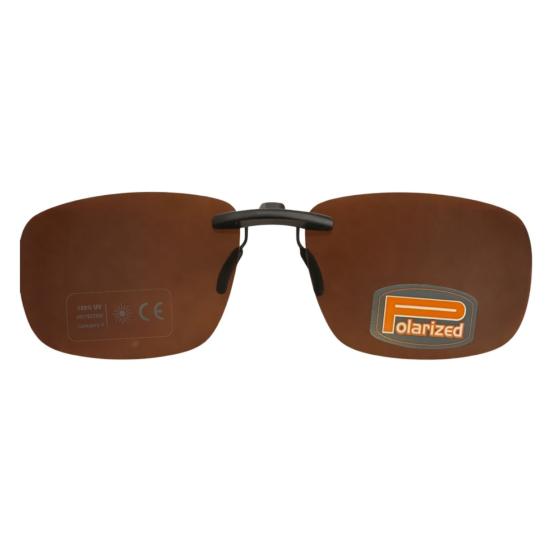 Face polarisée non relevable rectangle brun pour monture plastique